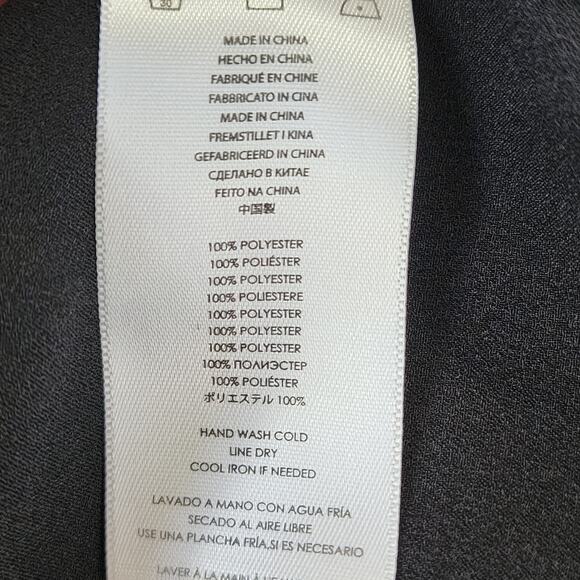 Michael Kors Black Silky Semi-sheer Cold Shoulder Top w/ Metal Chain Size S - Picture 9 of 9